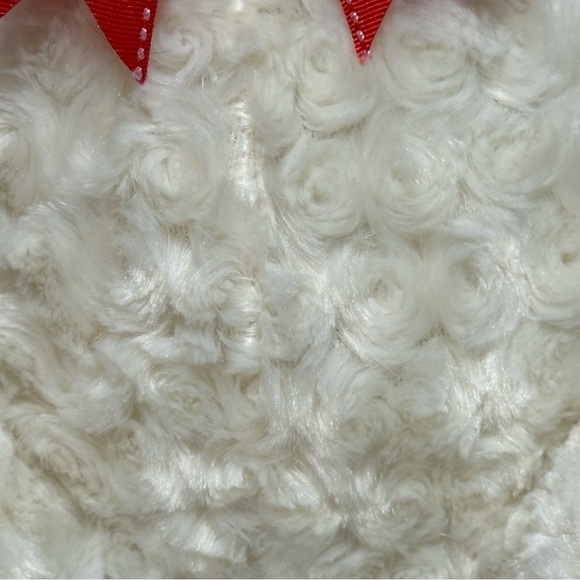 Holiday Home Cream Teddy Bear Plush Wavy Fur Red Bow Toy Network 2009 w/ Tag - Picture 6 of 14